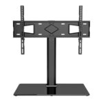 Soporte Tv P/Mesa 32 A 65 45Kg Altura Ajustable Base De Vidrio