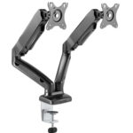Soporte De Escritorio Para 2 Monitores 17" - 32" Manhattan 462501 Soporta 18Kg/Articulados/Piston De Gas/Color Negro