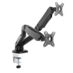 Soporte De Escritorio Para 2 Monitores 17" - 32" Manhattan 462501 Soporta 18Kg/Articulados/Piston De Gas/Color Negro