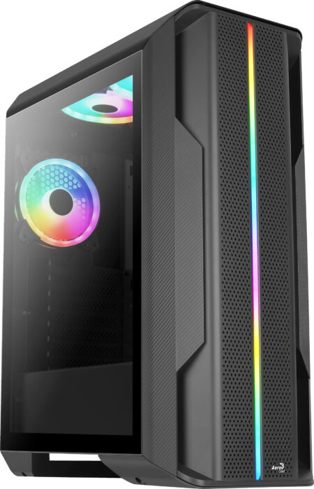 Gabinete Aerocool Splinter Duo V1 C/Ventana Rgb, Media Torre, ATX, Sin Fuente, Negro, 4711099470327