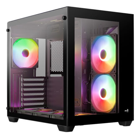 Gabinete Gamer Aerocool Dryft Argb Stylish 4711099474110 Media Torre, Ventana De Cristal Templado, Sin Fuente, Negro, ATX