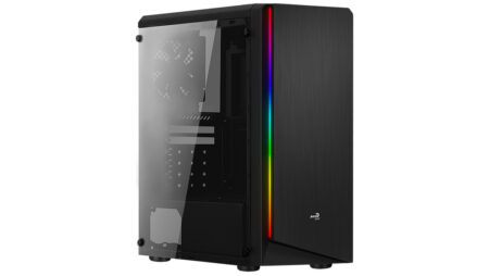 GABINETE AEROCOOL RIFT RGB, MEDIA TORRE CON VENTANA DE CRISTAL TEMPLADO, SIN FUENTE,,ATX/MICRO ATX, COLOR NEGRO, 4718009153141