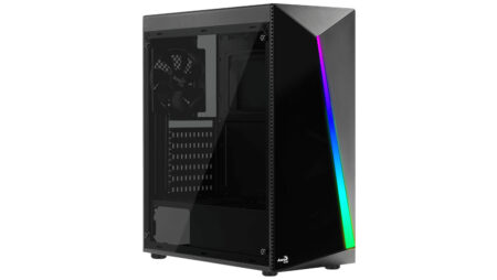Gabinete Aerocool Shard Rgb, Negro, Media Torre C/Cristal Templado, ATX, Sin Fuente, 4718009157682