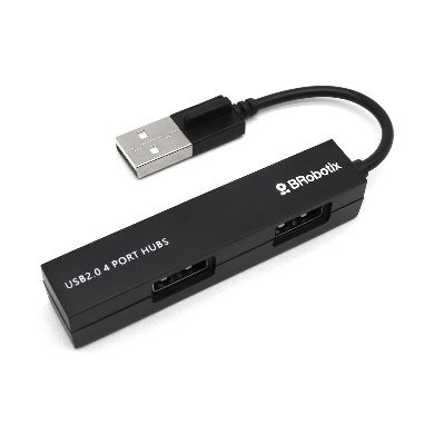 Hub USB V2.0 – Compacto, 4 Puertos, Negro Brobotix 497677, USB V2.0, 4 Puertos, 480 Mbit/S, Negro