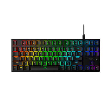 TECLADO GAMER MECANICO HP HYPERX 4P5P1AA#ABA, ALLOY ORIGINS CORE, RGB, AQUA SWITCH, USB, ALAMBRICO, NEGRO, INGLES