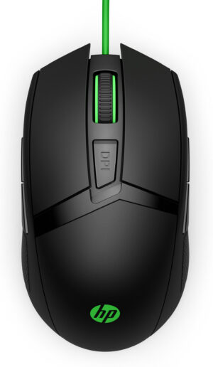 MOUSE GAMING HP 300 PAVILION ALAMBRICO, USB , 5000DPI, NEGRO/VERDE, 4PH30AA#ABL