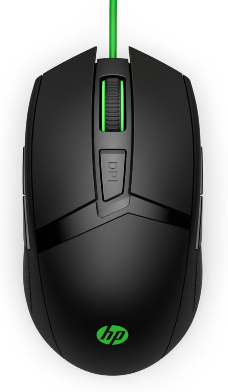 Mouse Gaming HP 300 Pavilion Alambrico, USB , 5000Dpi, Negro/Verde, 4Ph30Aaabl