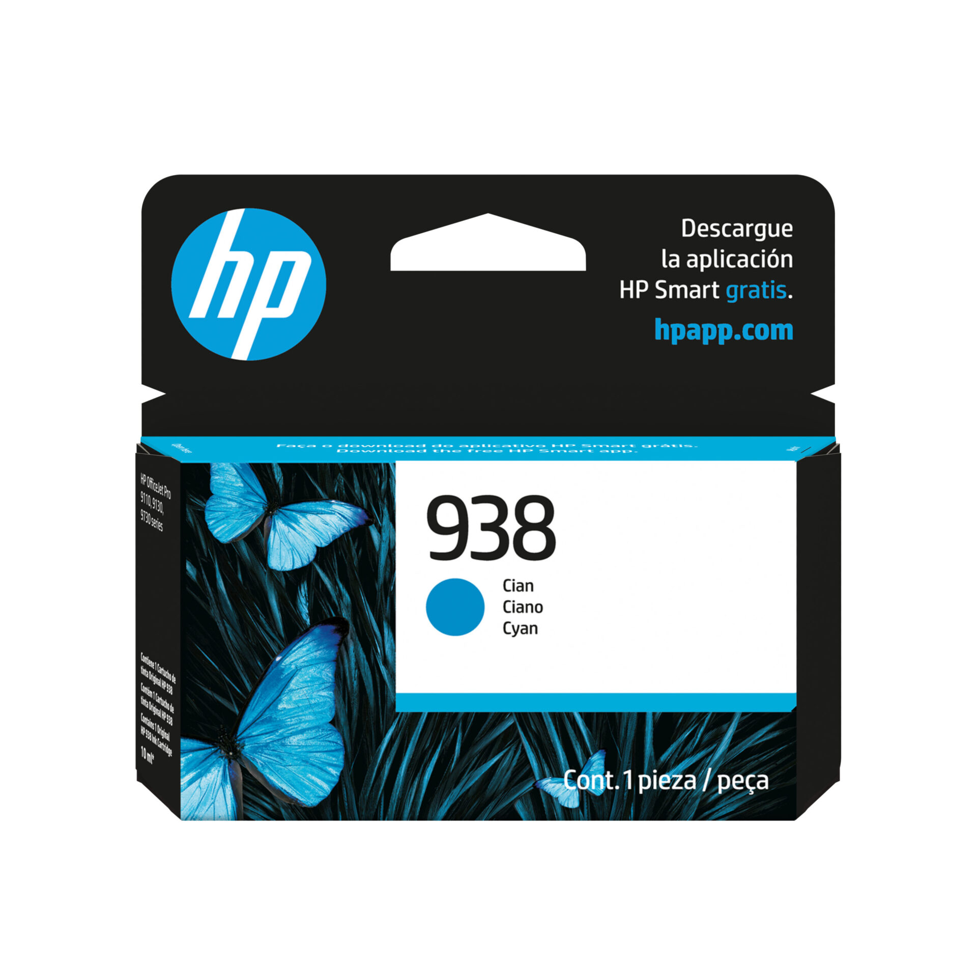 Cartucho De Tinta Hp 4s6x5pl 938 Cian, 800 Paginas