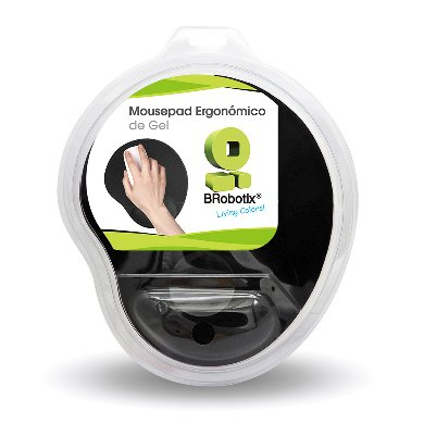 Mouse Pad Con Descansa Muñecas – Con Gel En La Almohadilla, Ergonómico, Antiderrapante, Amplio: 20.324.12, Negro, 500074N Brobotix