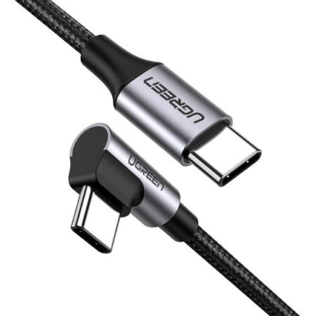 Cable USB-C A USB-C Ugreen 50123 Angulo Recto De 90°, Carga Rapida 60W, 1 Metro