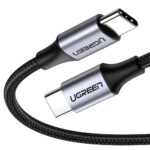 Cable USB-C A USB-C Ugreen 50152, 2 Mts, De 480 Mbps, Carga Rapida De Hasta 60W, Qc 4.0/3.0/2.0, Pd3.0, Fpc, Afc, Caja De Aluminio, Nylon Trenzado, Color Negro