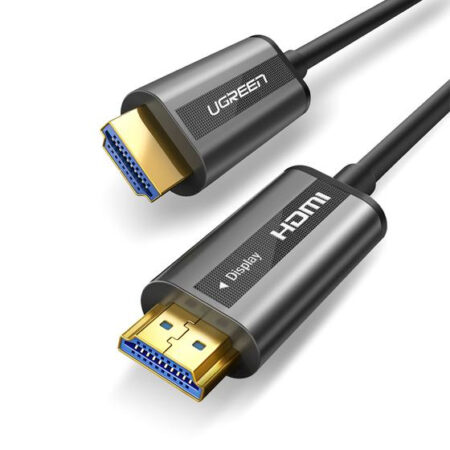 Cable HDMI De 15 Metros Por Fibra Optica Ugreen 50215 4K@60Hz Compatible Con HDMI 2.0/Alta Velocidad 18 Gbps/3D/HDR/Caja De Aleacion Zinc/Premium