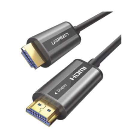Cable HDMI Ugreen 50219 De 50 Metros Fibra Optica, Fibra De 4 Nucleos + Cobre Estañado De 7 Nucleos, Compatible Con HDMI 2.0, Alta Velocidad 18 Gbps, 3D, HDR