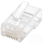 100 Piezas Conector Plug RJ45 Cat5E Solido Intellinet, 502399