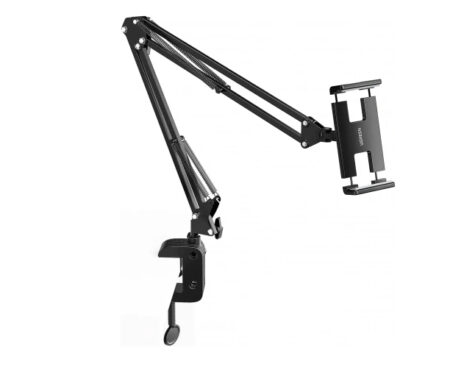 Soporte Para Tableta Con Brazo Tipo Perezoso Ugreen 50394 Brazo Ajustable Y Cabezal De 360°/3 Perillas De Ajuste/Soporta Dispositivos De 4” A 12.9” De Hasta 1.5 Kg/Abs + Metal De Alta Calidad