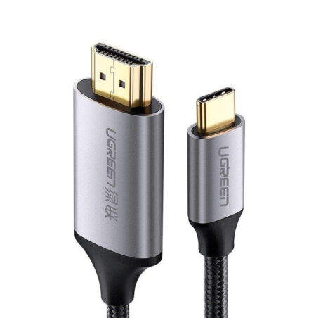 Cable USB-C 3.1 A HDMI 4K Ugreen 50570 1.5M,Compatible Con Thunderbolt 3 & 4, Nylon Trenzado, Carcasa De Aluminio