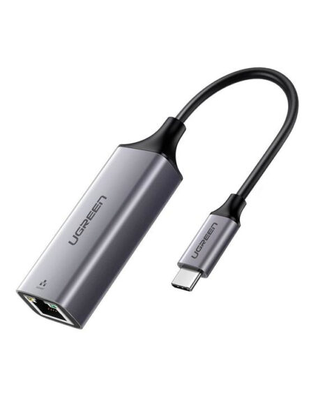 Cable Adaptador USB C Macho Rj-45 Hembra Ugreen 50737 10Cm, Negro-Gris