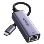 Cable Adaptador USB C Macho Rj-45 Hembra Ugreen 50737 10Cm, Negro-Gris
