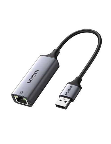 Adaptador De Red USB-A 3.0 A RJ45 Ugreen 50922, Admite 10/100/1000 Mbps/Caja De Aluminio/Longitud Del Cable 10 Cm