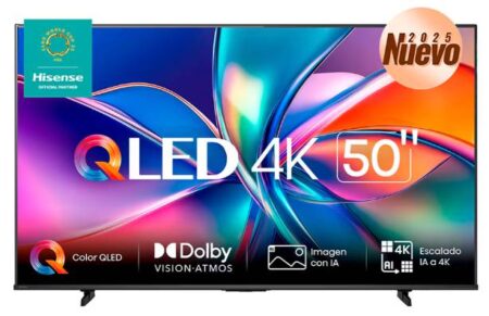 Smart Tv 50″ Hisense 50Qd6Qv Vidaa/QLED/UHD 4K/Panel VA/HDMI/USB/Color Negro