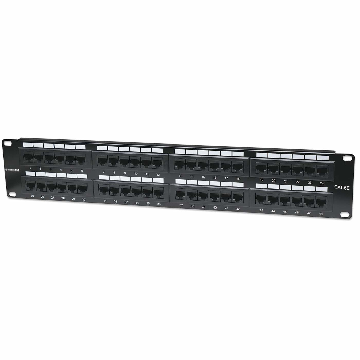 PANEL DE PARCHEO CAT5E UTP 48 PTOS RJ45 MONTAJE RACK 19IN 2U