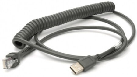 Cable De Datos Honeywell USB Coiled Cable 5353235N3 – 2, 9 M, USB A, Macho/Macho, Negro