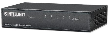 Switch Gigabit Intellinet 530378 5 Puertos/No Administrable/Para Escritorio/10/100/1000Mbps/Color Negro