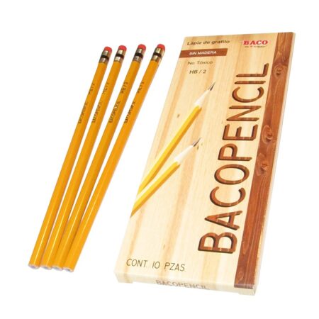 Lápiz De Grafito Baco Bacopencil 53312. Dureza 2Hb. Plegadiza Con 10 Piezas -