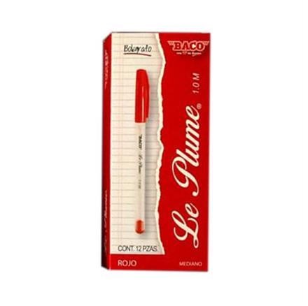 Bolígrafo Baco Leplume 53411 Rojo. Plegadiza Con 12 Piezas. –