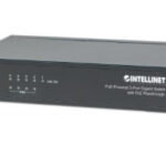 Switch Intellinet 561082 5 Puertos/No Administrable/30W/Pto 68W/Alimentado Por PoE/Con Transferencia De PoE/Color Negro