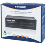 Switch PoE+ Gigabit Ethernet Intellinet 561204 8 Puertos/No Administrable/30W/Pto 60W/Ieee 802.3At/Af/Color Negro