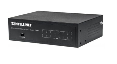Switch PoE+ Gigabit Ethernet Intellinet 561204 8 Puertos/No Administrable/30W/Pto 60W/Ieee 802.3At/Af/Color Negro