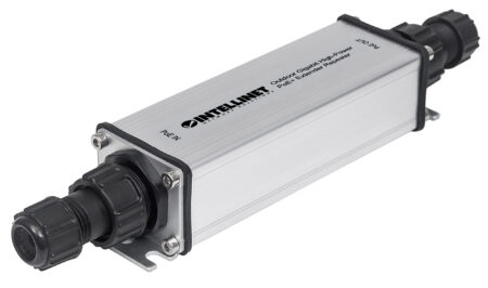 Repetidor Gigabit De Alta Potencia PoE+ Intellinet 561211 Para Exterior/25W Max/IP65