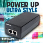 Inyector Ultra PoE Gigabit Intellinet 561235 60 W/Compatible Con Ieee 802.3At/Af/Cubierta De Plastico