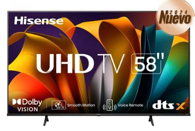 Smart Tv 58" Hisense 58a6nv Vidaa Led/4k Ultra Hd/wi-fi/hdmi/usb/color Negro