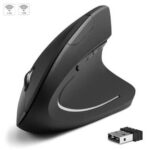 Mouse Inalambrico Brobotix 6000816 De 1600Dpi/Con 6 Botones/Recargable/Vertical/Ergonomico/Negro