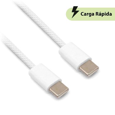 Cable Carga Rápida – USB Tipo “C” A Tipo “C”, Tejido, 1.0 M, Gris (6001547), Brobotix