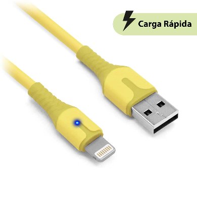 Cable Carga Rápida Lightning – Pvc, 1.0 M, Amarillo (6001622), Brobotix