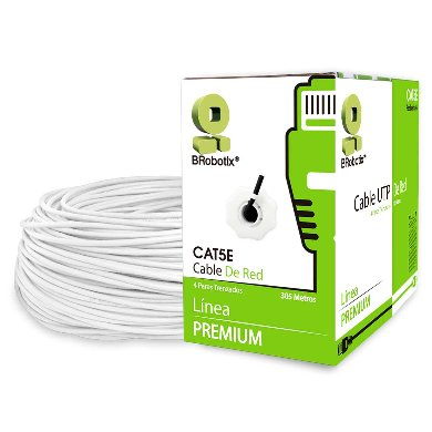 Bobina Utp – Cat5E, 305 M, Interior, Blanco, Cca, En Caja Protectora, C/Tubo Despachador, Metreada, Ideal P/ Red / Cctv, Brobotix 6001684