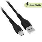Cable Carga Rápida USB V3.0 Tipo "C" - Pvc, 1.0 M, Negro (6001776), Brobotix