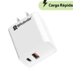 Brobotix Cargador 38W Carga Rápida Dual V3.0 USB A Y USB C, Color Blanco