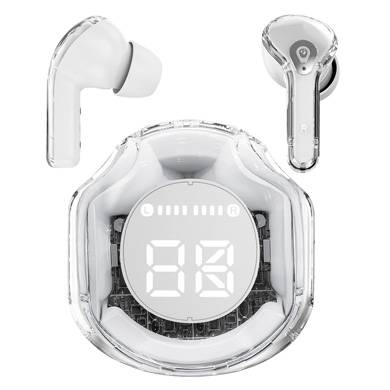 Audifono Bluetooth Tws V5.3 – Modelo Moon, Earbuds, In-Ear, LED Digital, Control Táctil, Universal, Blanco, 6005842