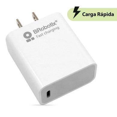 Cargador Carga Rápida – USB V3.0 20W, 1 Puerto Tipo C, Blanco, Brobotix, 6006610