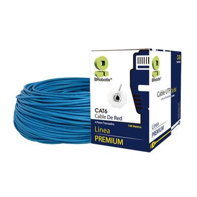 Bobina Cat6 Para Interiores Cca Utp Azul 100 Metros