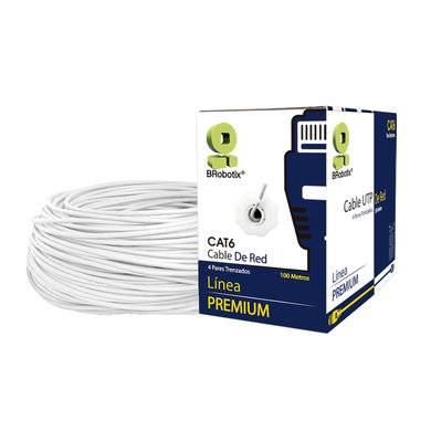Bobina Utp – Cat6, 100 M, Interior, Blanco, Cca, En Caja Protectora, C/Tubo Despachador, Metreada, Ideal P/ Red / Cctv, Brobotix 6006788