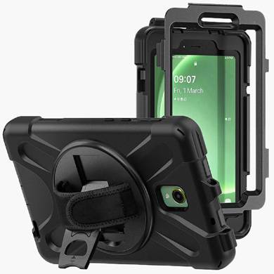 Brobotix Funda De Uso Rudo Con Correa Y Giro 360º Para Samsung Galaxy Active5 8″ X306/X300 Negro