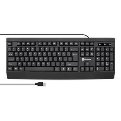 Teclado – USB, Qwerty, Universal, Alámbrico, Antiderrames, Ultra Silencioso, En Español, Negro, Brobotix 6007181