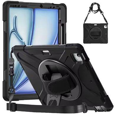 Funda Protector Con Correa – De Uso Rudo, Giro 360°, Para Ipad Air 13 Pulgadas 2024, Con Mica, 6007426 Brobotix