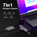 HUB USB-C UGREEN 60515 2 USB-A 3.0, 1 USB-C PD CARGA 100W, HDMI, RJ45, LECTOR TARJETAS SD, MICRO SD, USO SIMULTANEO, CABLE DE NYLON TRENZADO, CAJA DE ALUMINIO