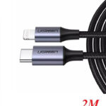 Cable USB-C A Lightning Ugreen 60761 2Mts Carga Rapida 60W, 480 Mbps, Conector C94, Iphone, Ipad Y Ipod, Caja De Aluminio, Nylon Trenzado, Color Negro